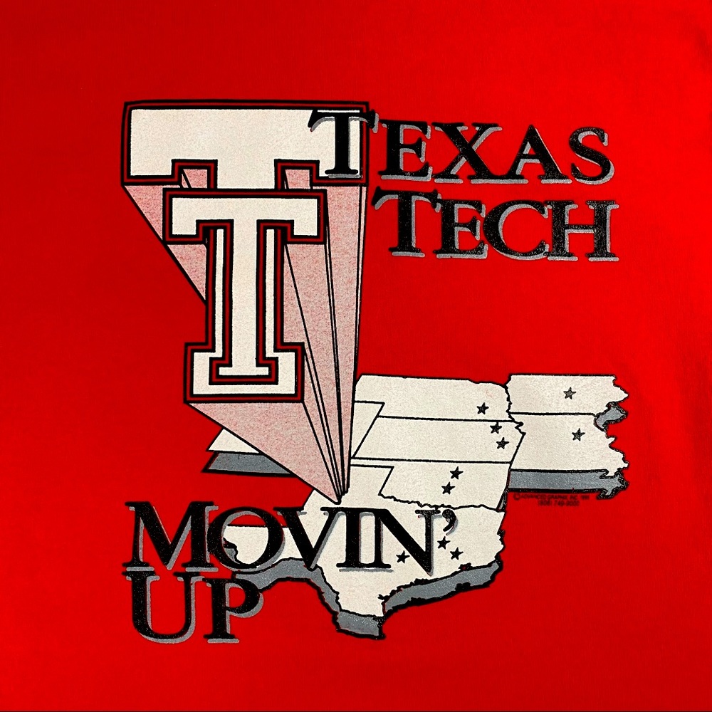 Vintage Texas Tech 1995 Big 12 T Shirt Red Raiders